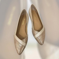 Ženske kožne baletanke 23007 roze gold